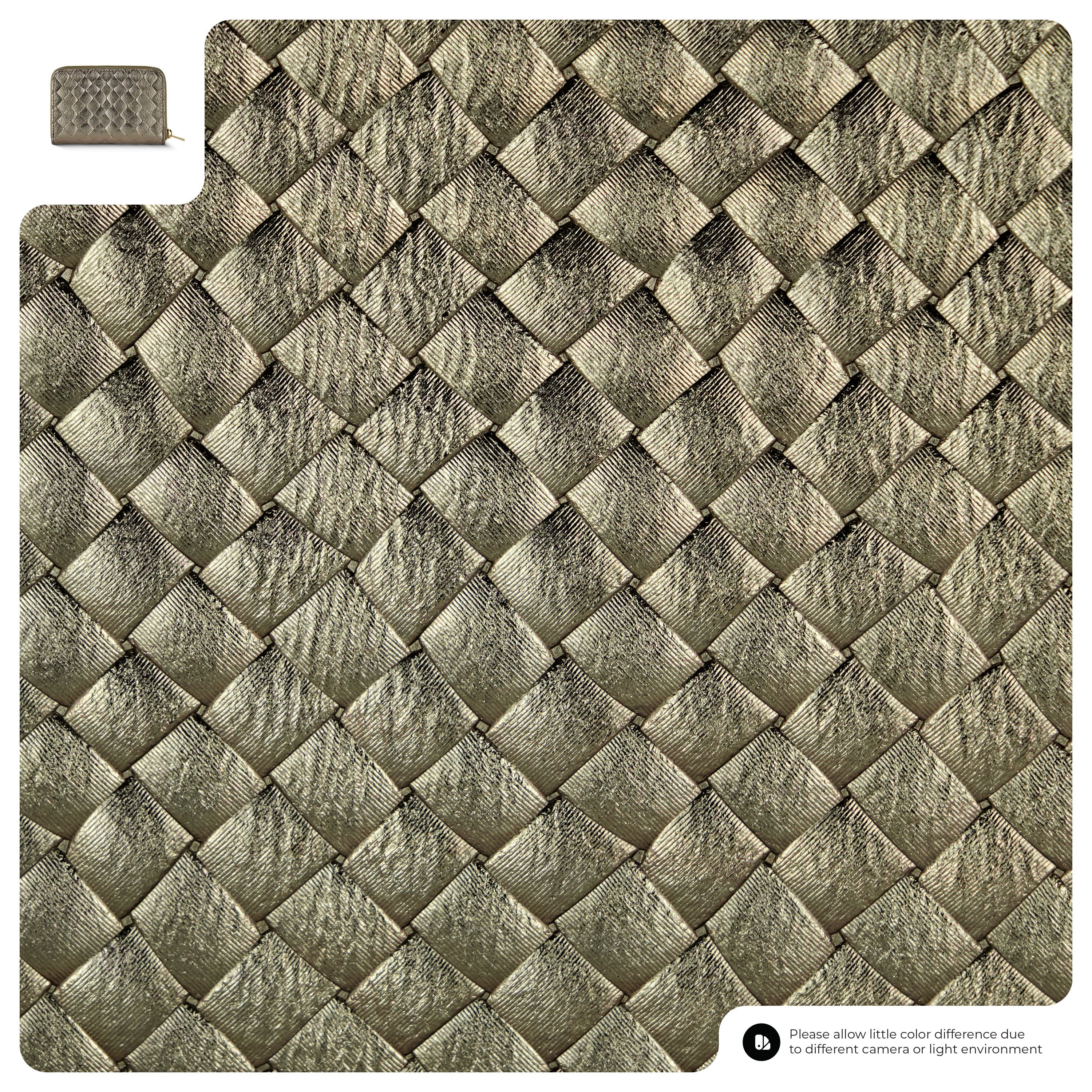 Pesaro Italian Metallic Suede Zip Wallet
