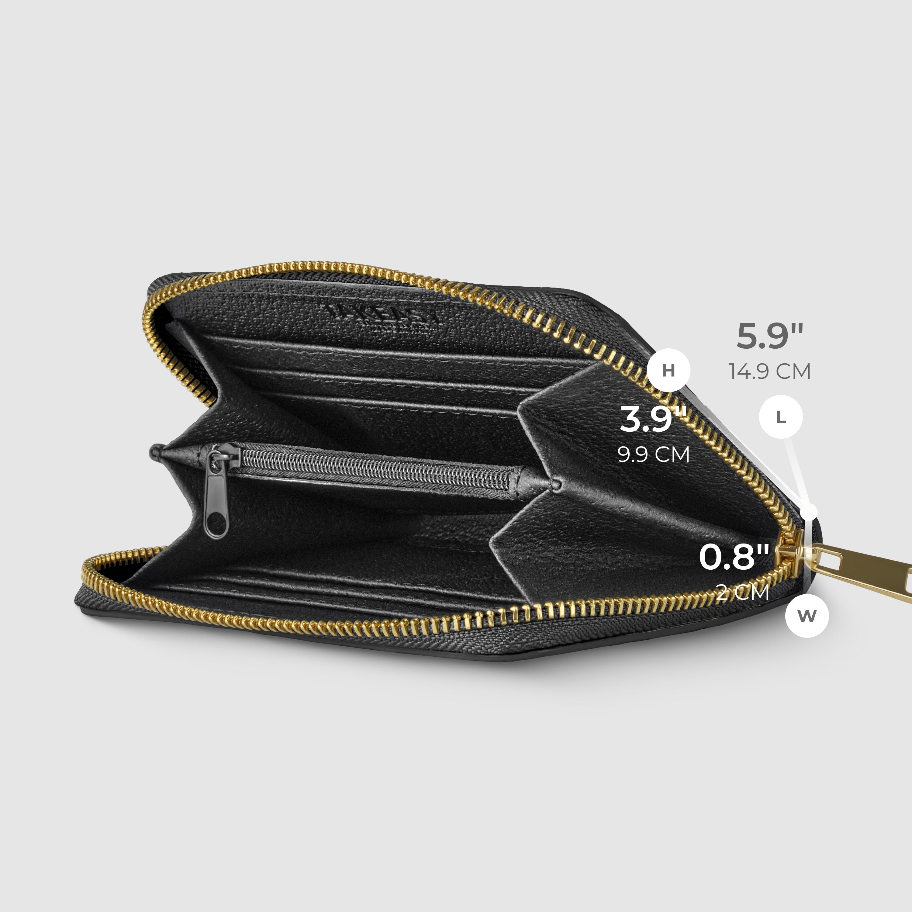 Pesaro Italian Metallic Suede Zip Wallet