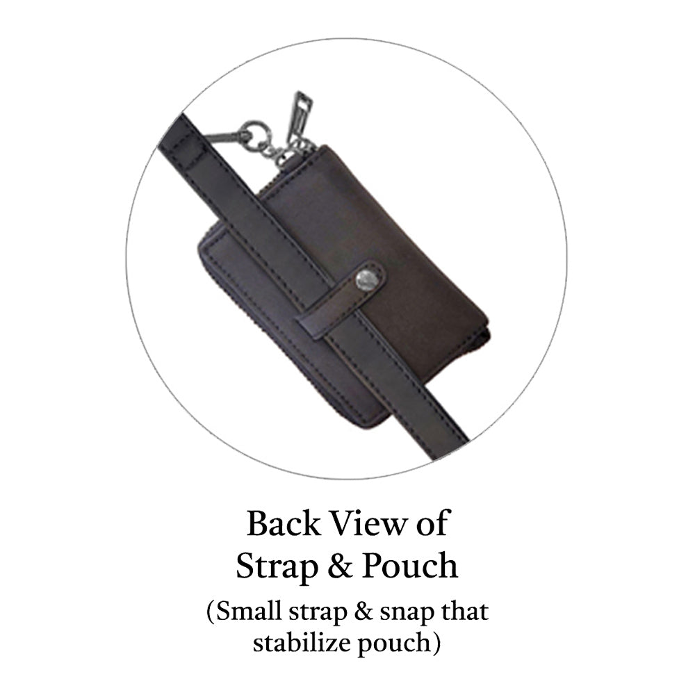 Vegan Leather Crossbody Phone Strap with RFID Pouch