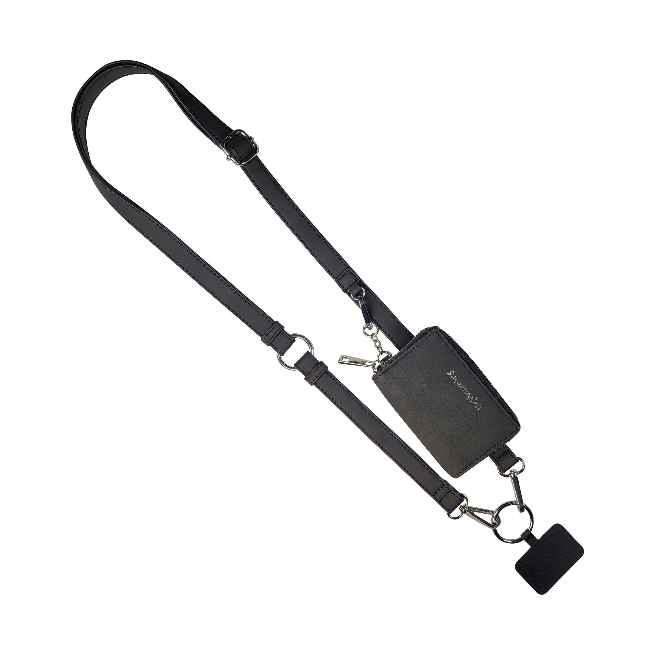 Vegan Leather Crossbody Phone Strap with RFID Pouch