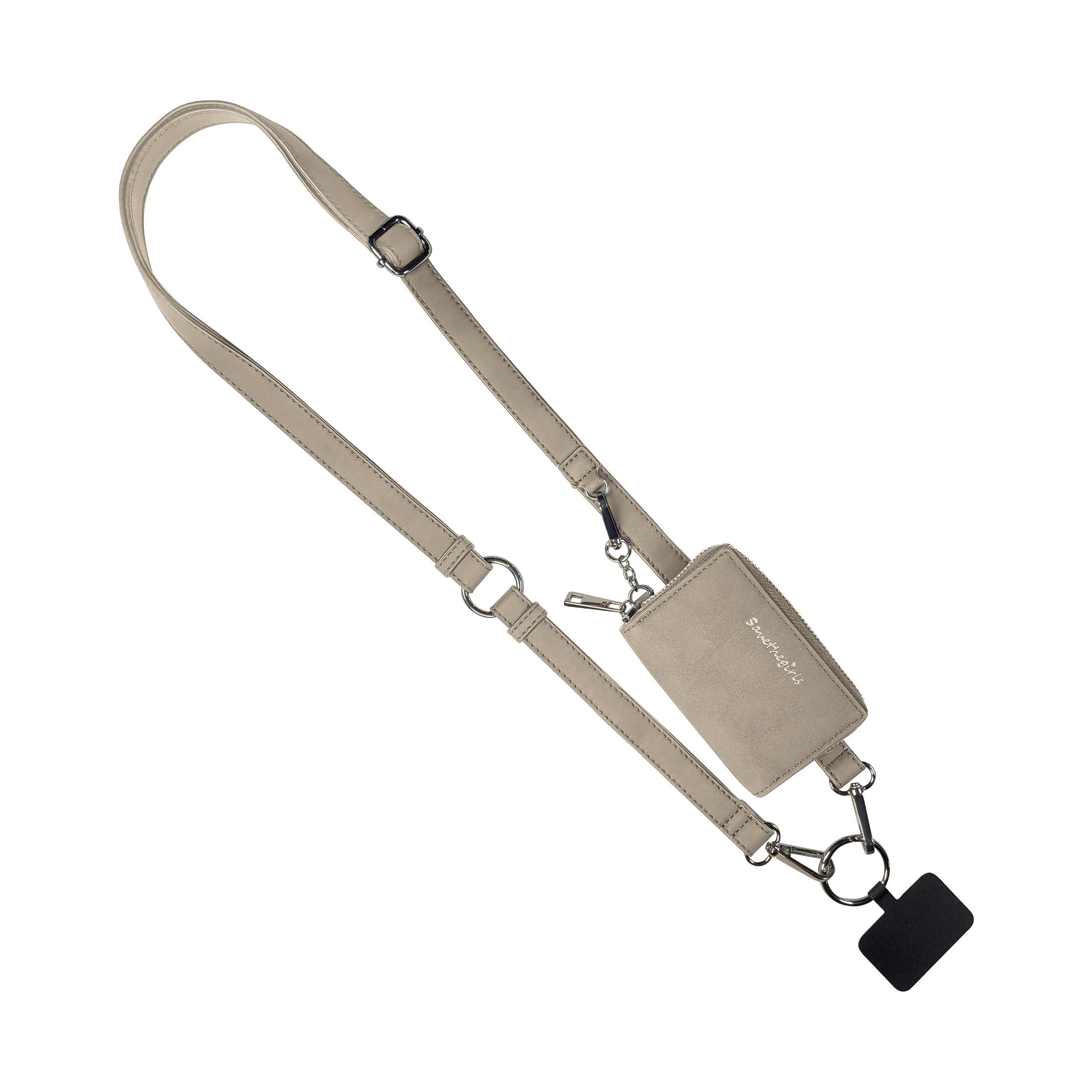 Vegan Leather Crossbody Phone Strap with RFID Pouch