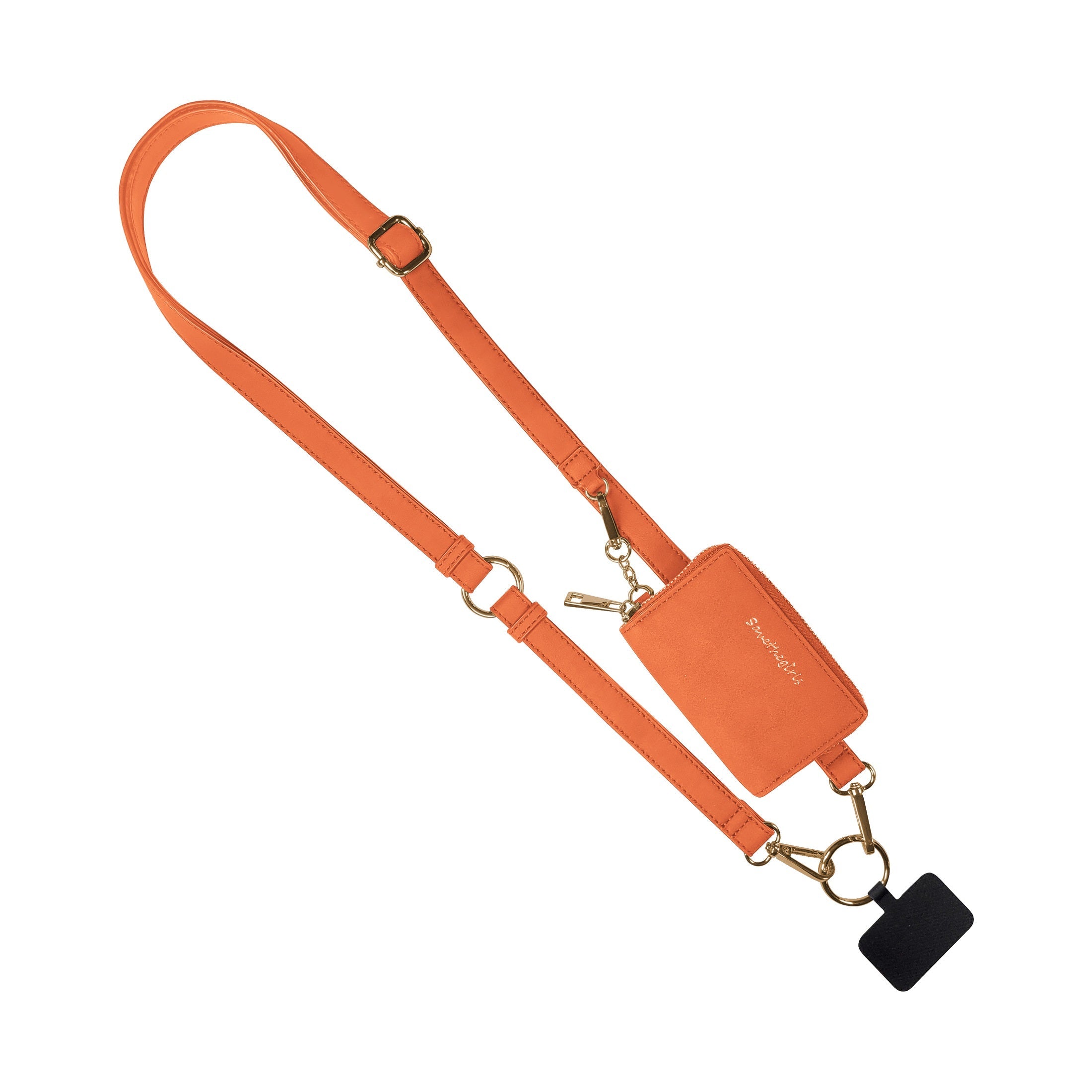 Vegan Leather Crossbody Phone Strap with RFID Pouch