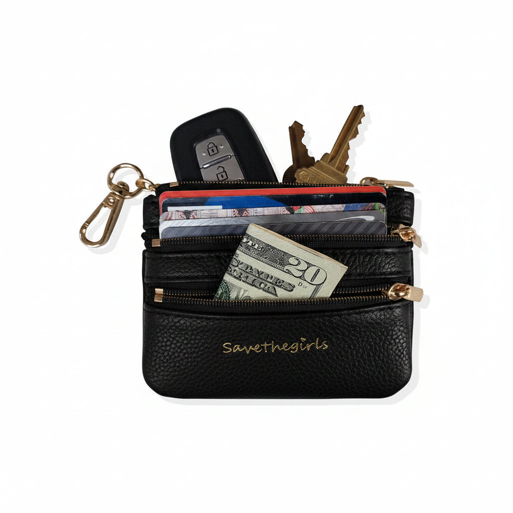 Clip & Go Crossbody Phone Strap with Zippered Pouch – Neutral Colors