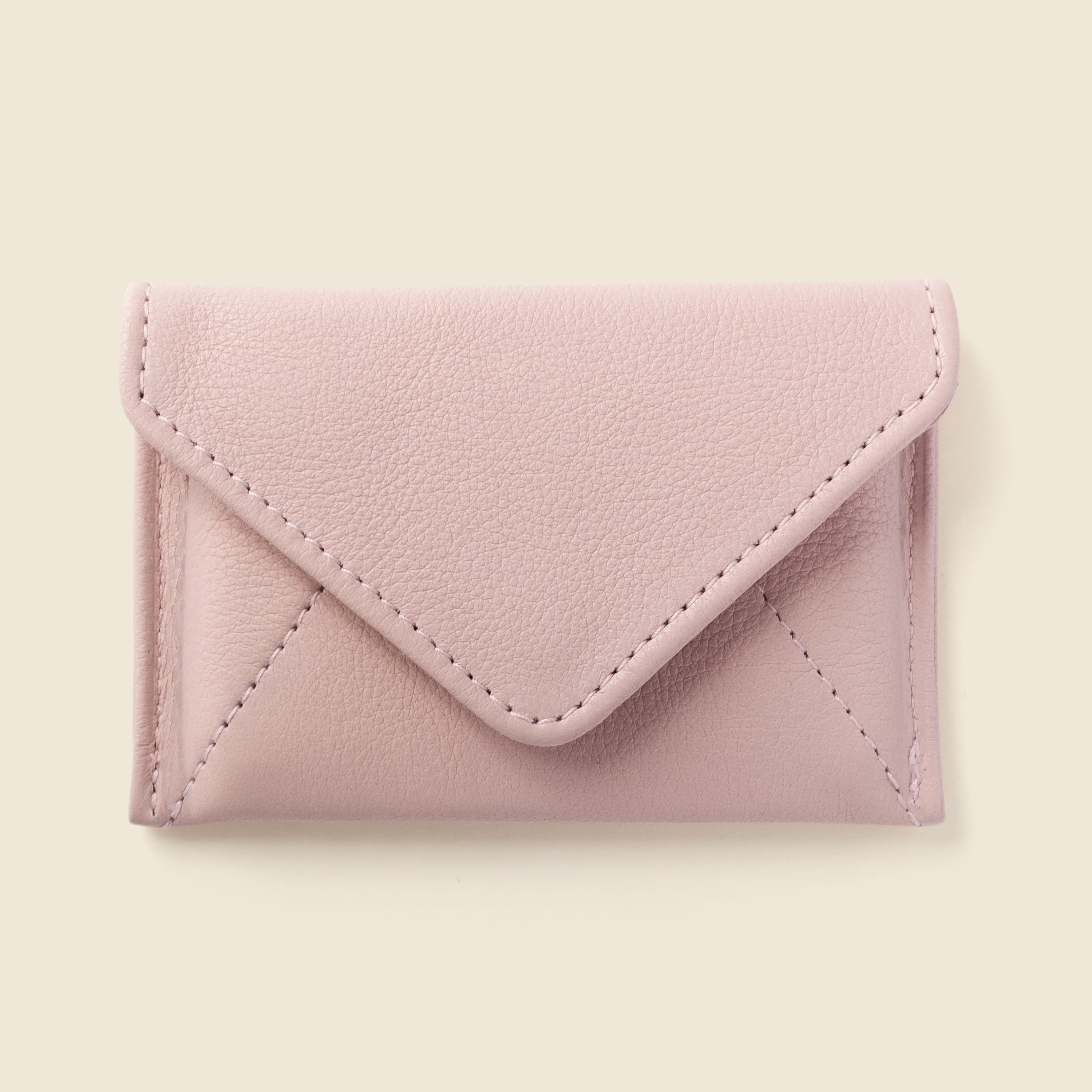 Rose Pink Leather RFID Envelope Wallet
