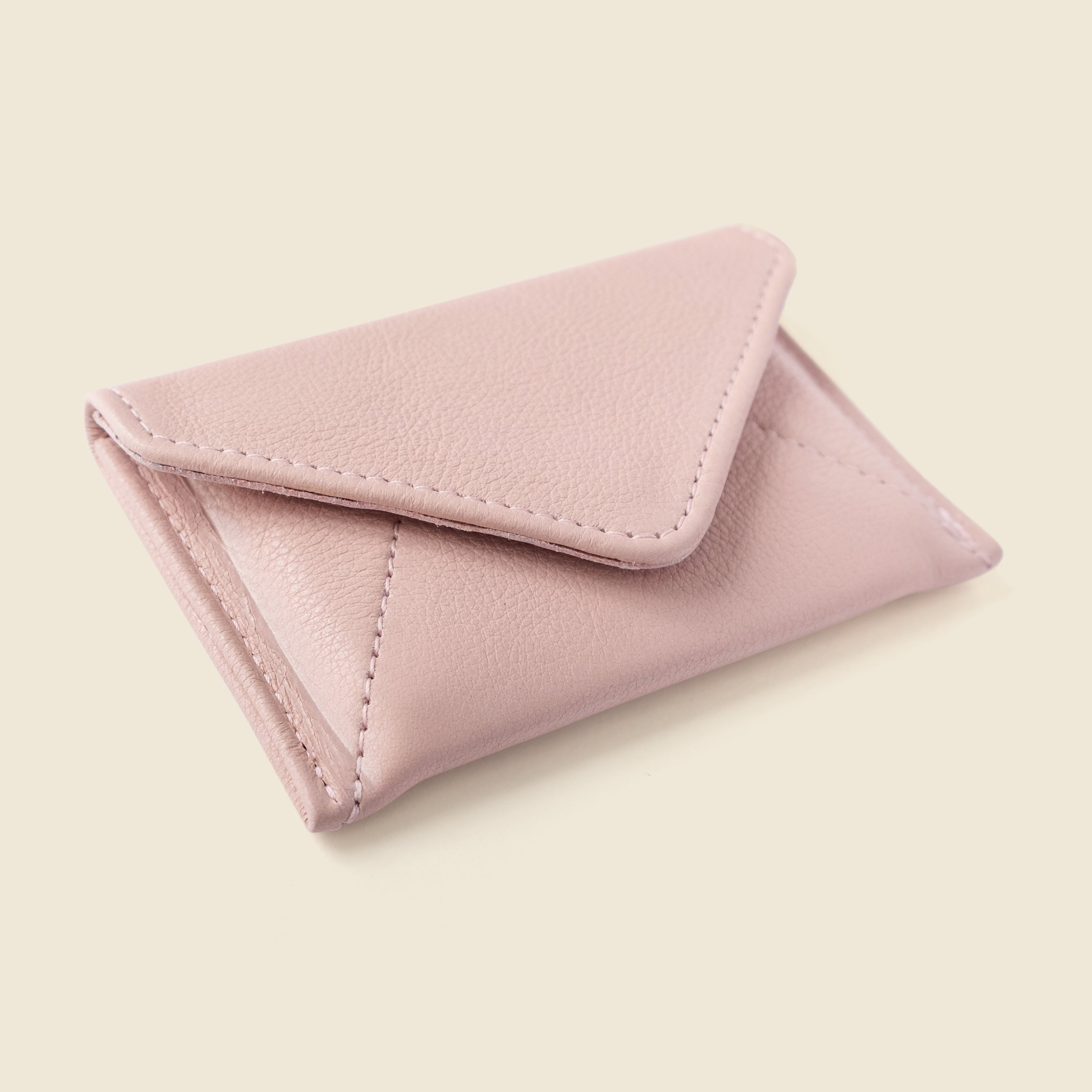 Rose Pink Leather RFID Envelope Wallet