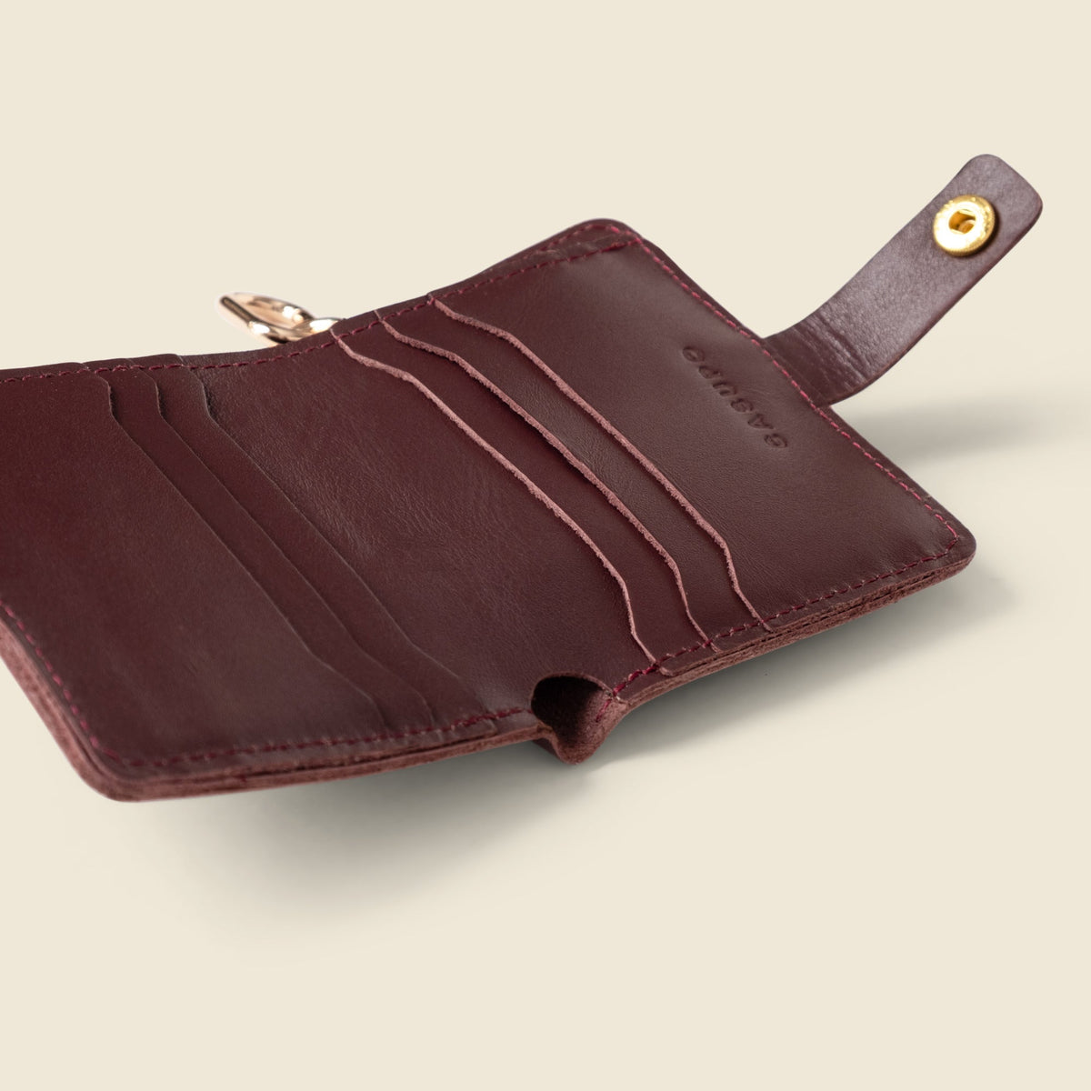 Burgundy Italian Leather Bifold Wallet with Key Ring
