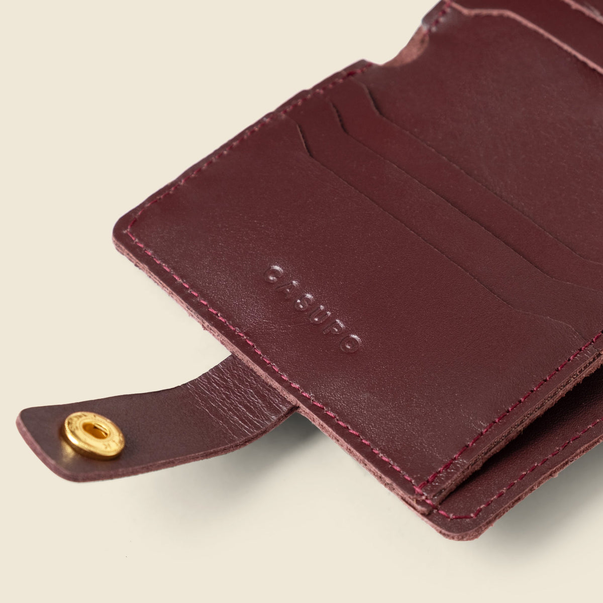 Burgundy Italian Leather Bifold Wallet with Key Ring