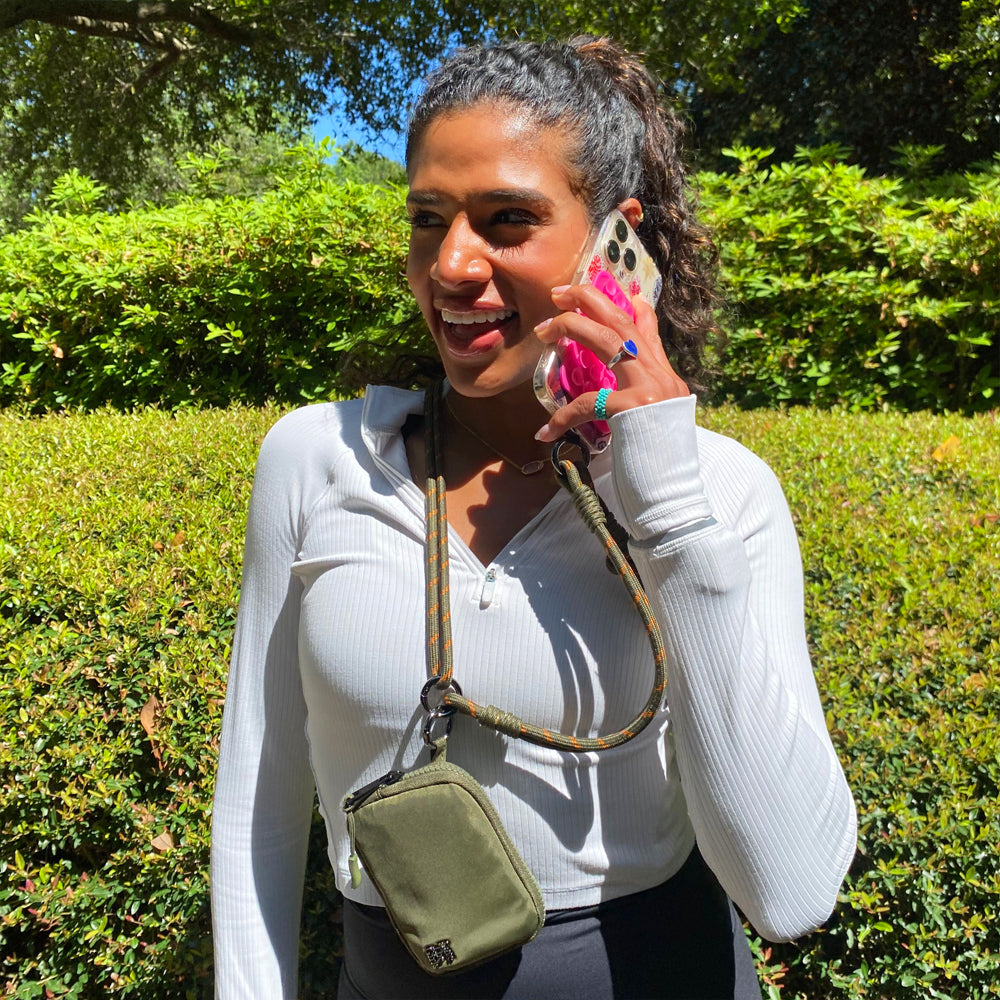 Twin Rope Crossbody Phone Strap with RFID Pouch & Wristlet