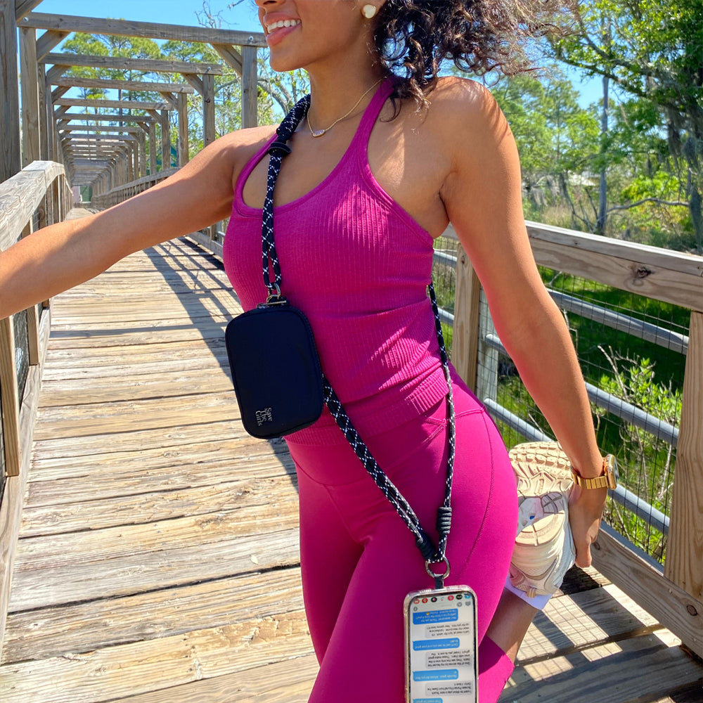 Twin Rope Crossbody Phone Strap with RFID Pouch & Wristlet