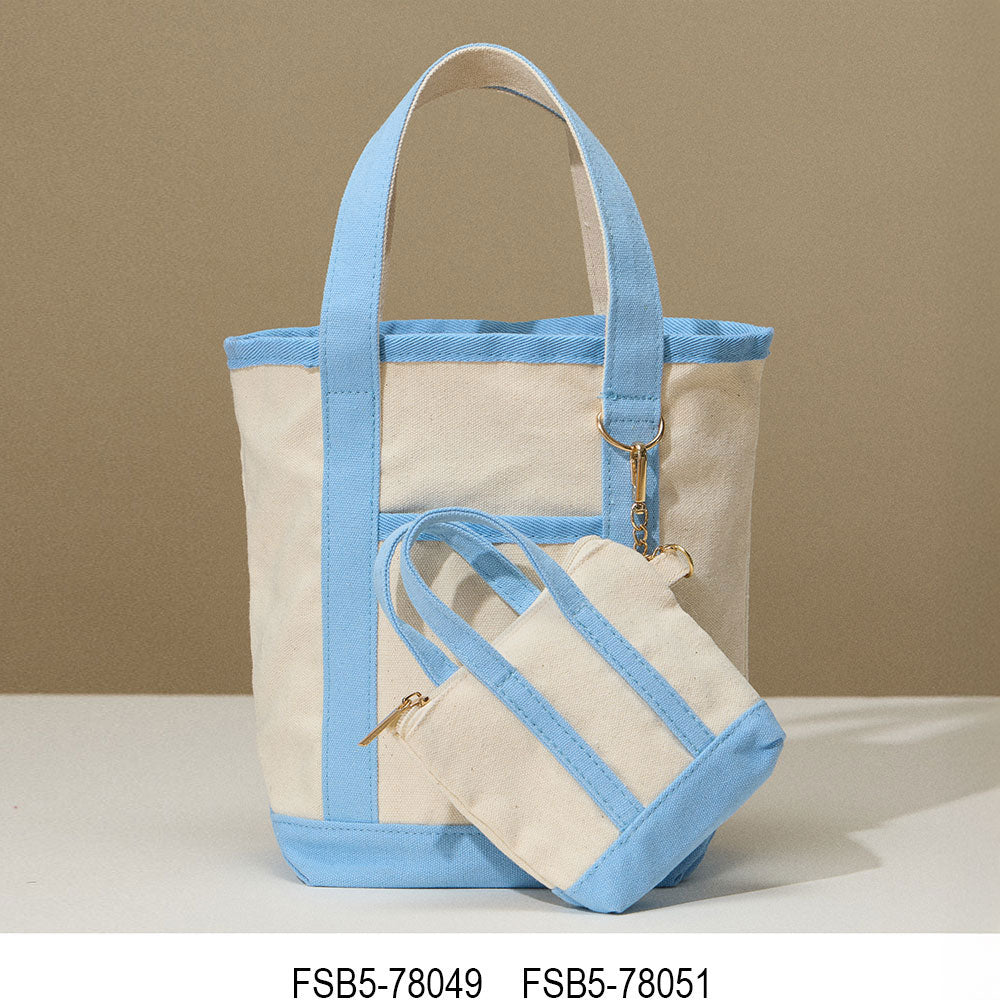 Mini Canvas Zip Pouch Bag Charm