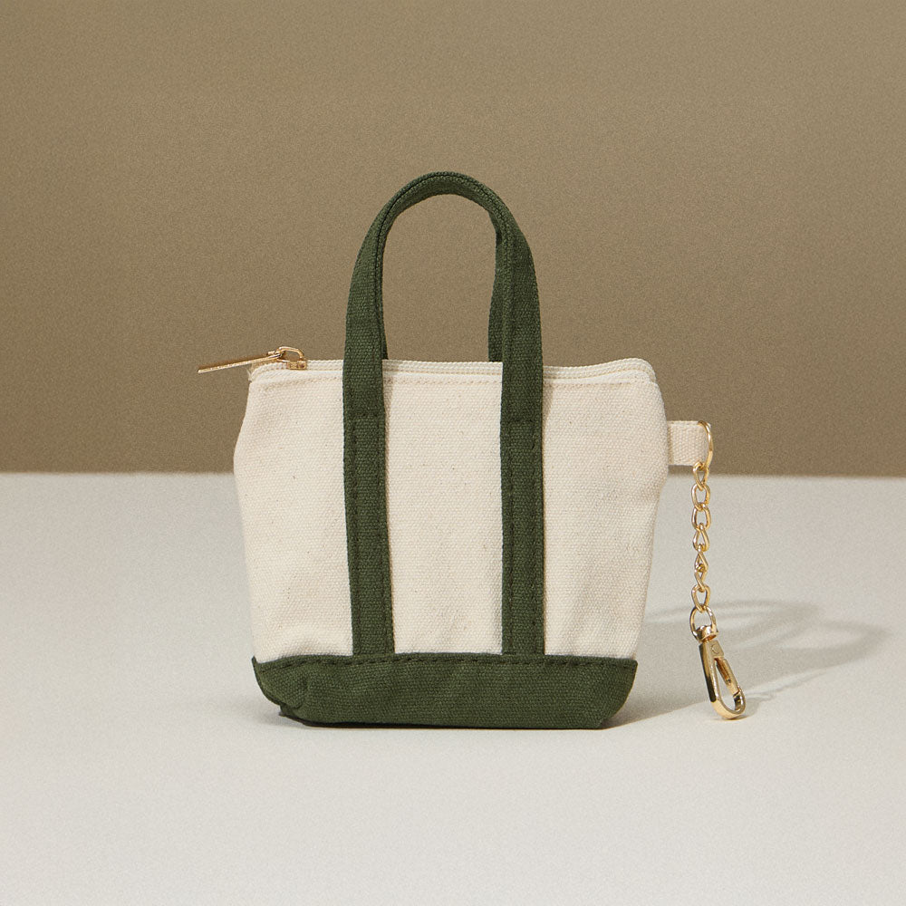 Mini Canvas Zip Pouch Bag Charm