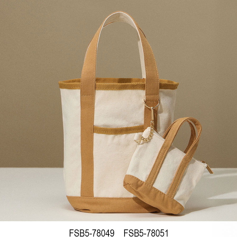 Mini Canvas Zip Pouch Bag Charm