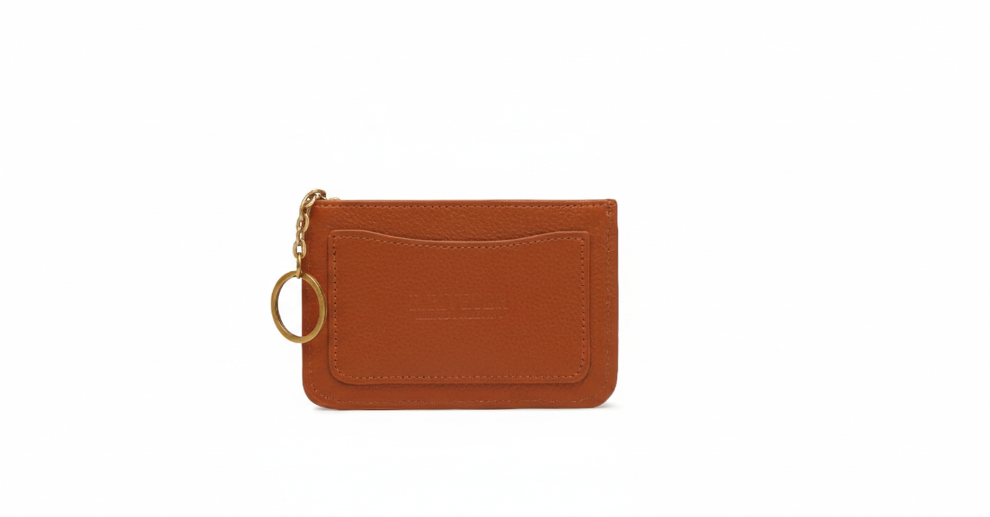 Victoria Brown Leather ID Card Case