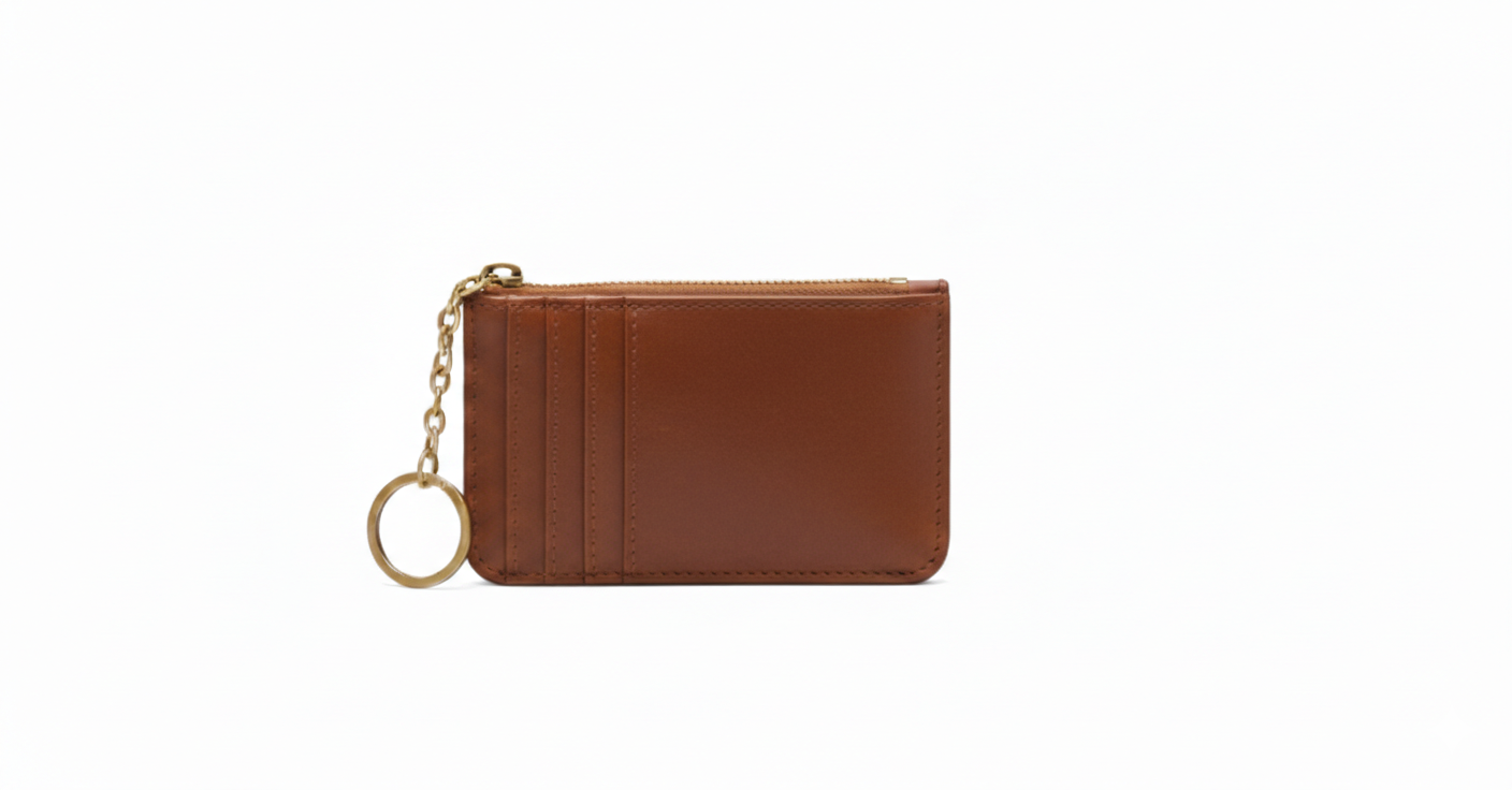 Victoria Brown Leather ID Card Case