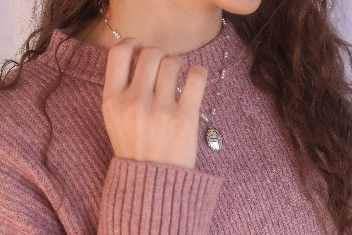Juliet Pearl Locket Necklace