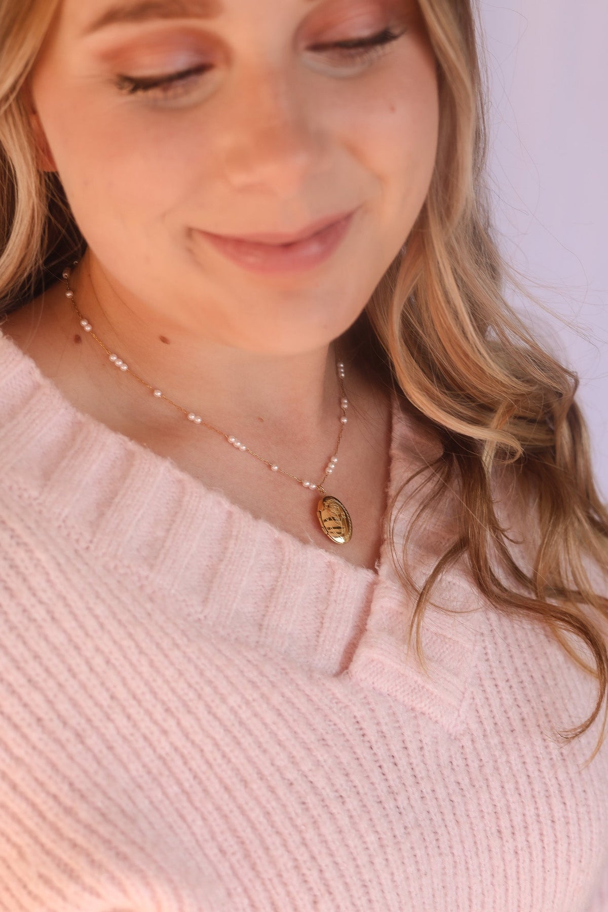 Juliet Pearl Locket Necklace
