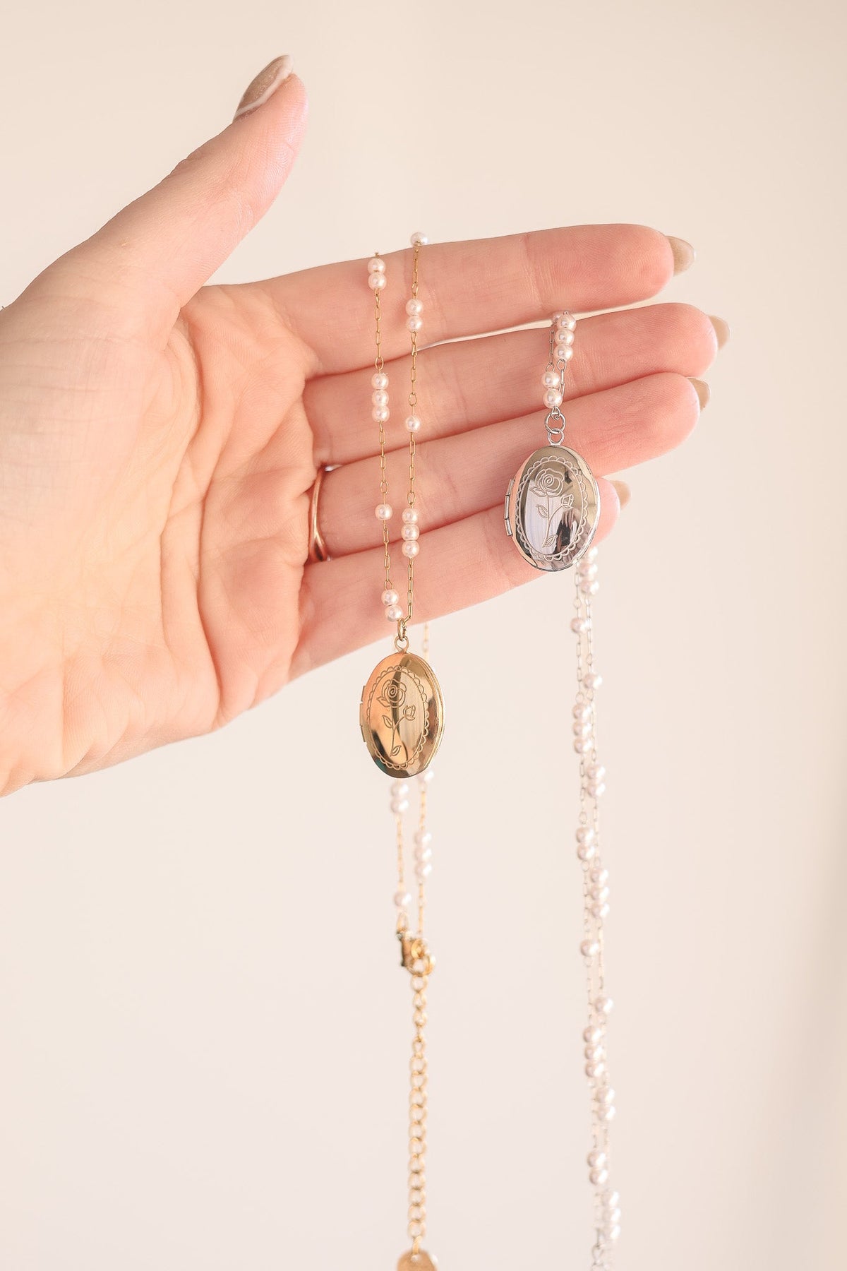Juliet Pearl Locket Necklace