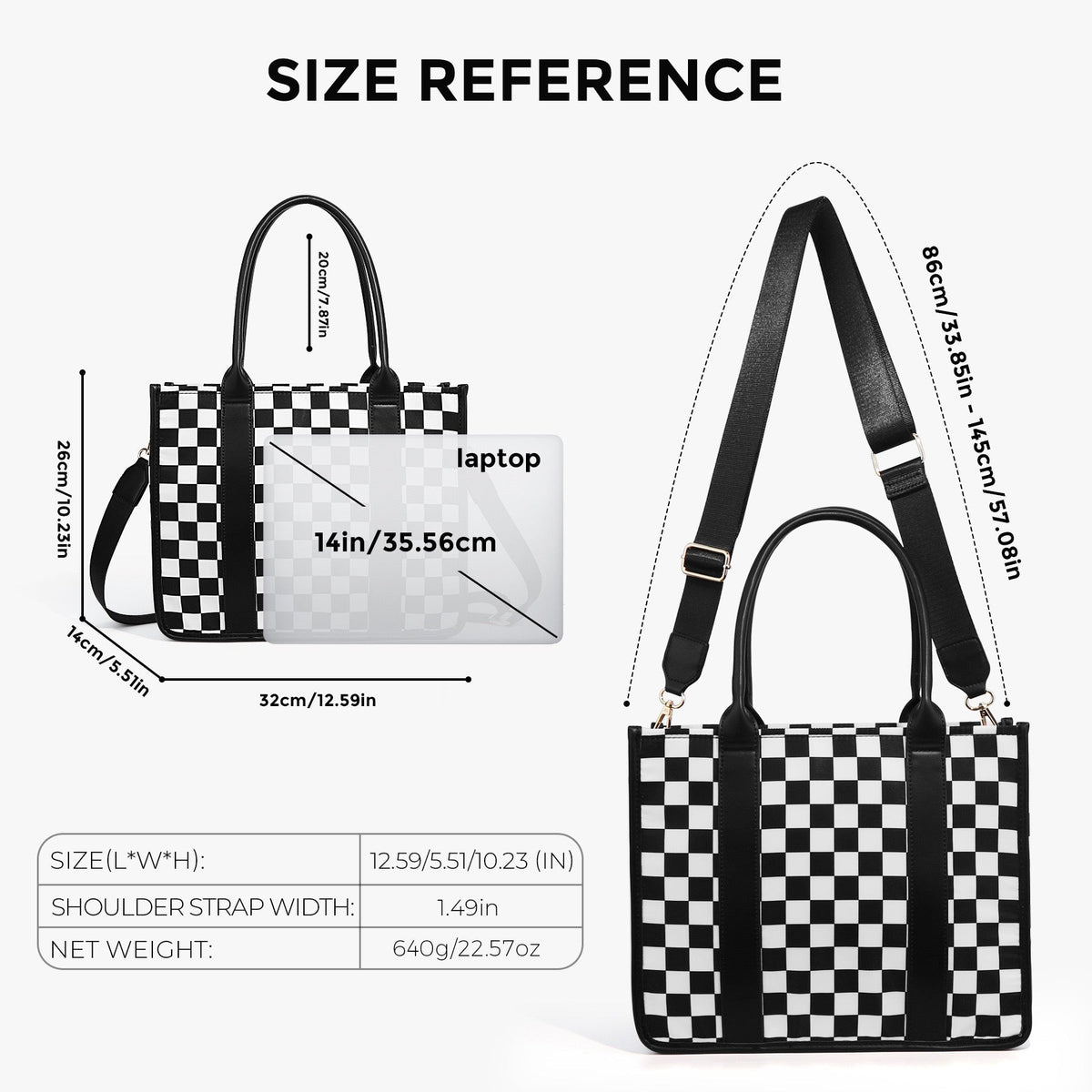 Dallas Checkered Nylon Tote Bag