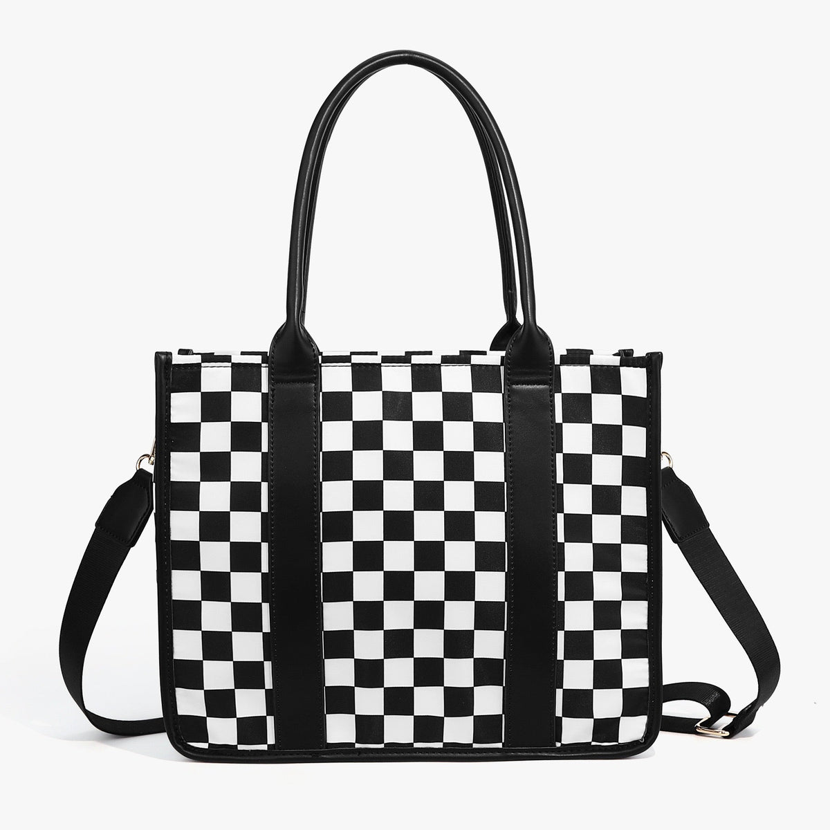 Dallas Checkered Nylon Tote Bag