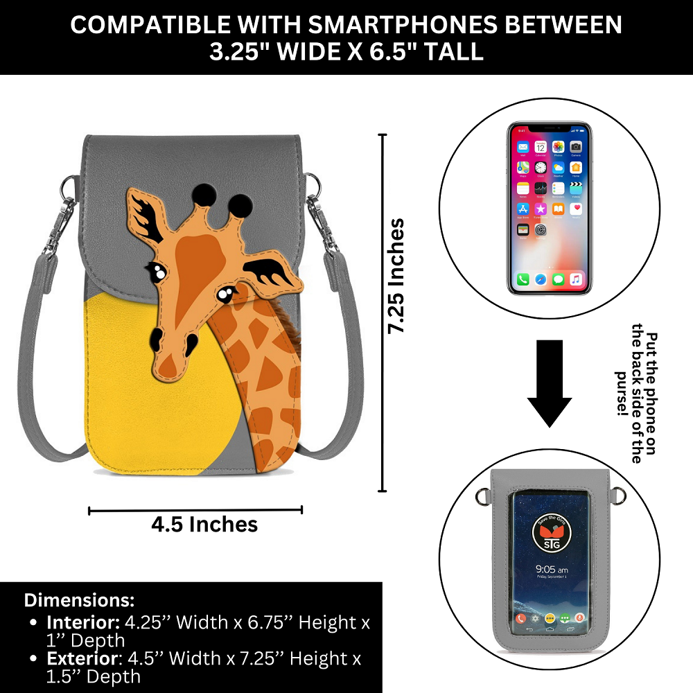 Safari Animal Touchscreen Crossbody Phone Purse