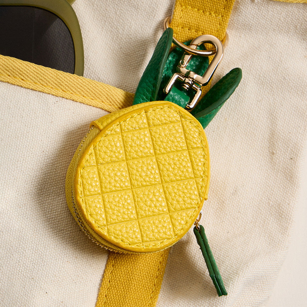 Pineapple Leather Coin Purse Bag Charm