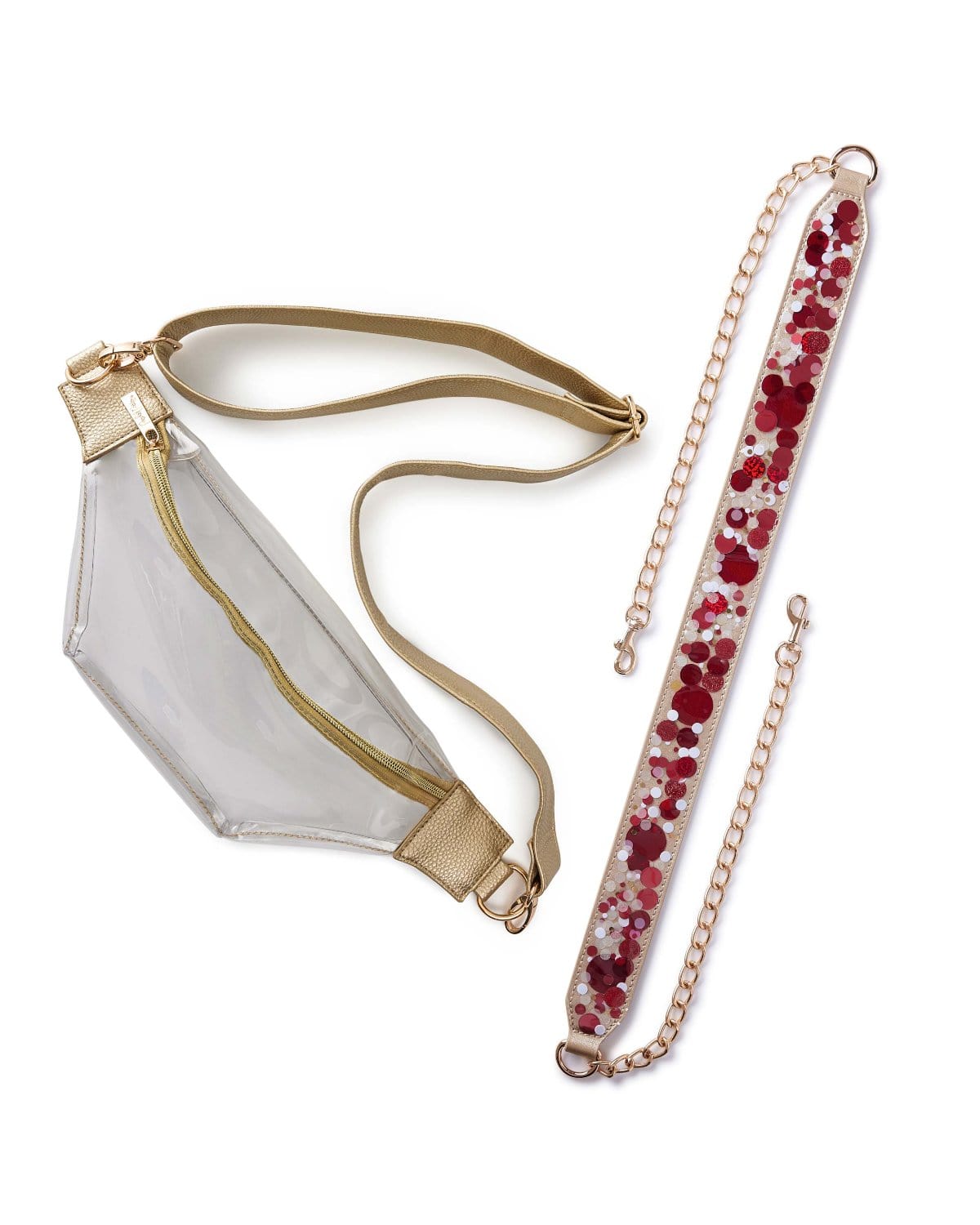 Clear Stadium Belt Bag & Confetti Strap Bundle