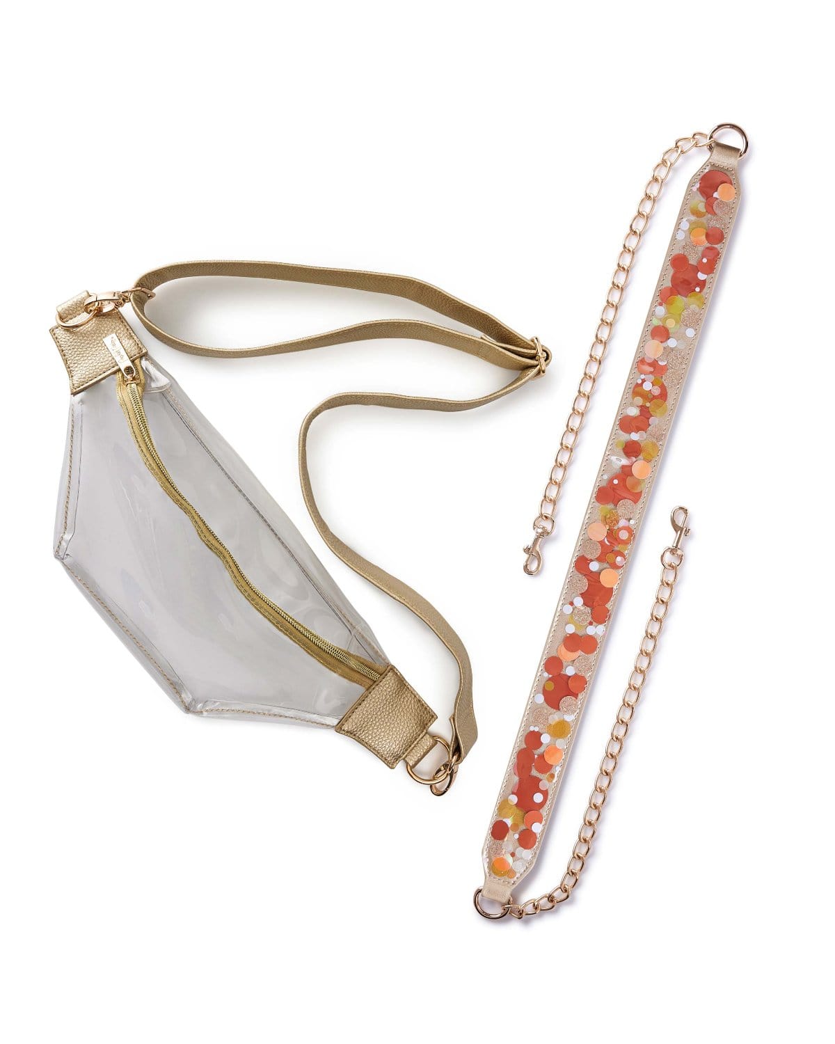 Clear Stadium Belt Bag & Confetti Strap Bundle