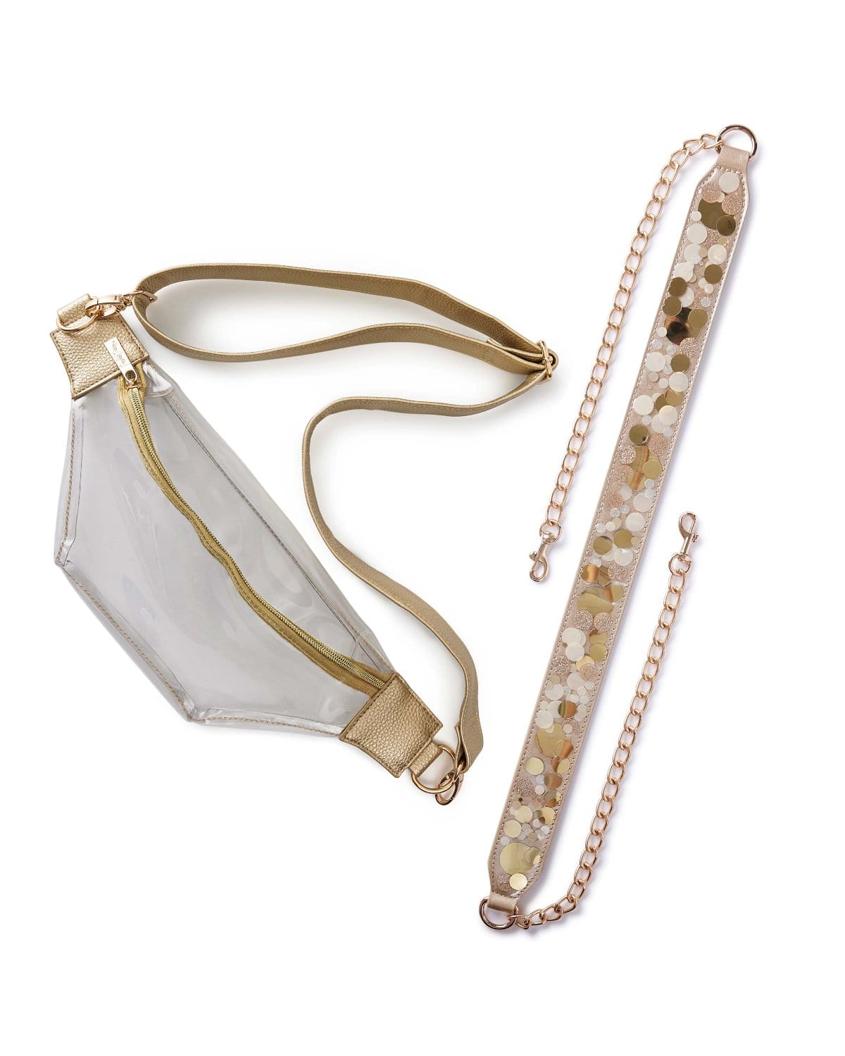 Clear Stadium Belt Bag & Confetti Strap Bundle