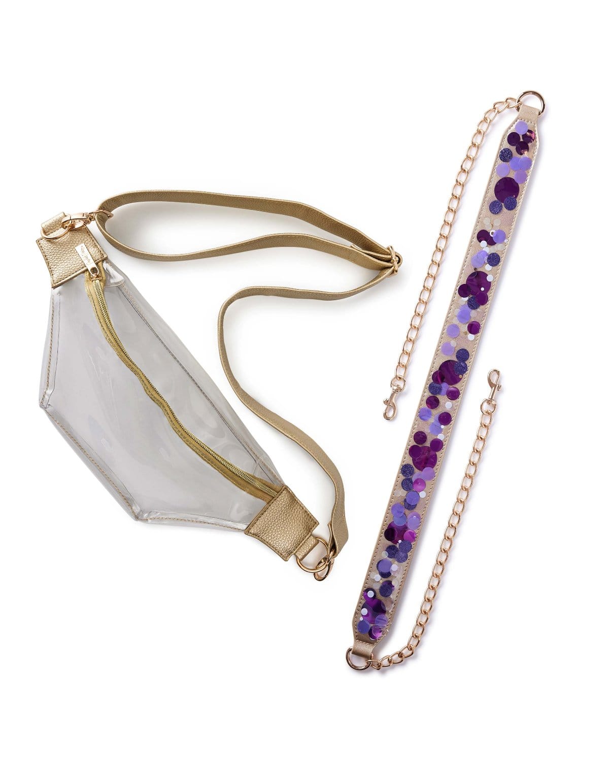 Clear Stadium Belt Bag & Confetti Strap Bundle