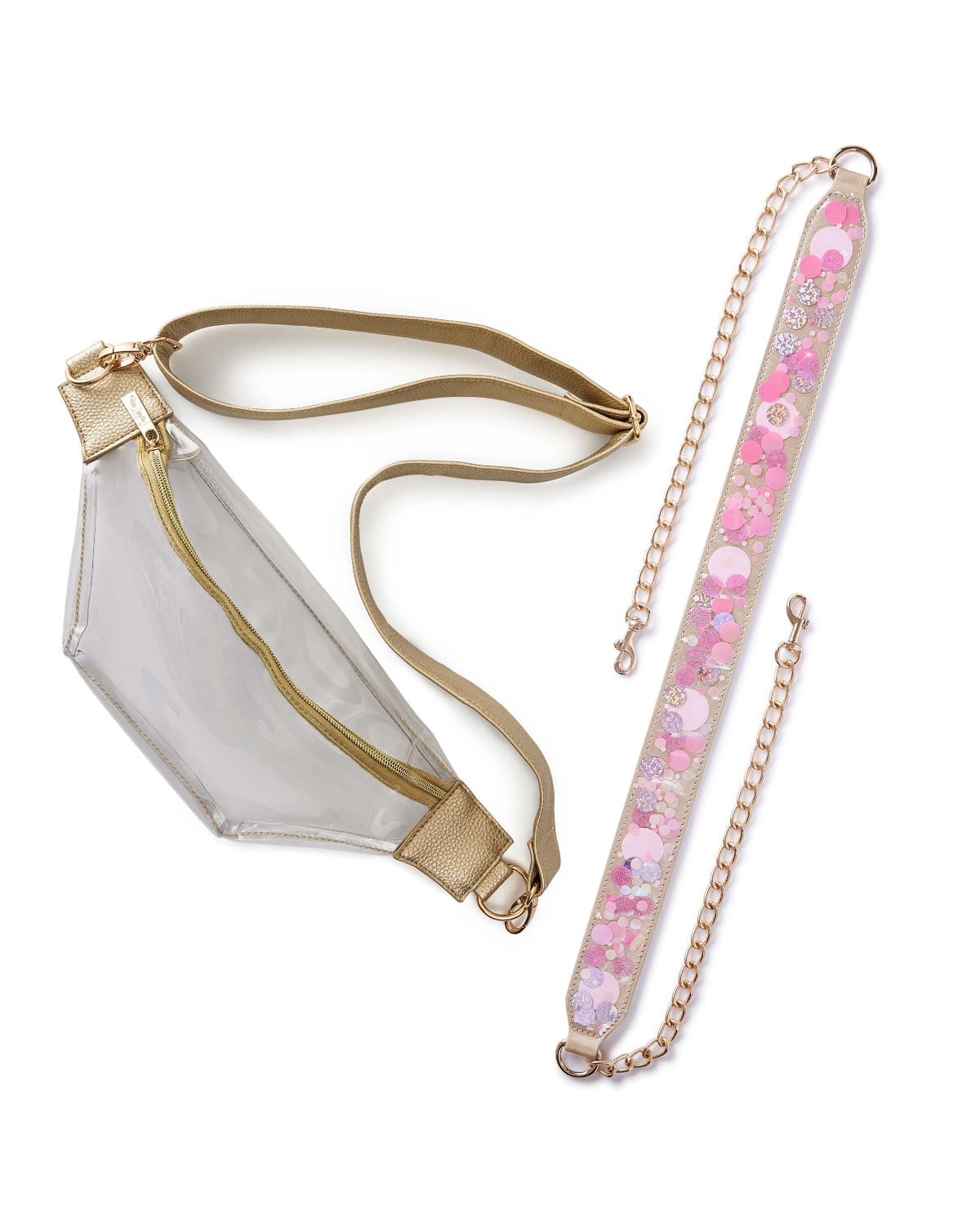 Clear Stadium Belt Bag & Confetti Strap Bundle