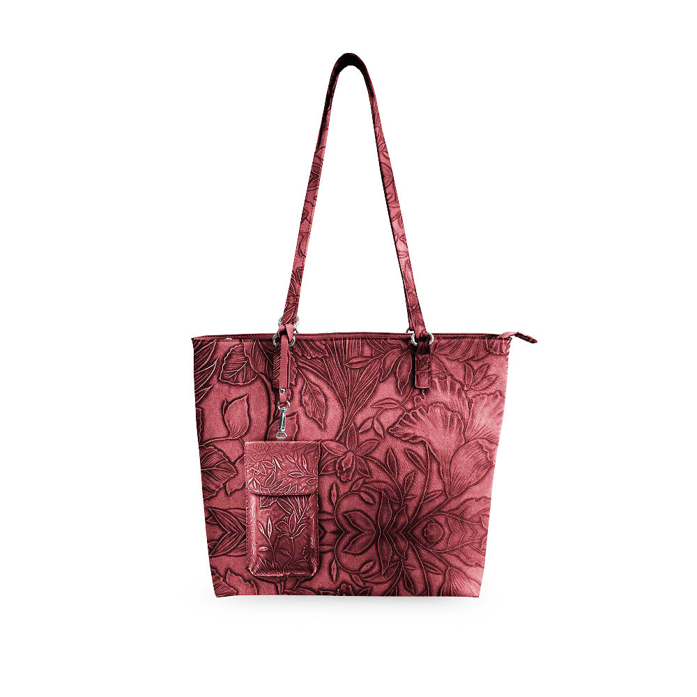 Rose floral tote bag with crossbody strap - product view 1
