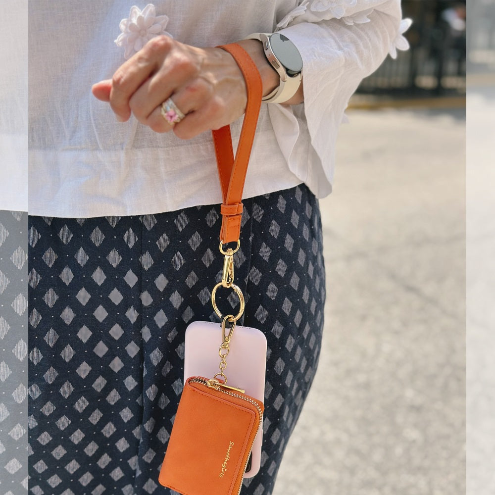 Vegan Leather Crossbody Phone Strap with RFID Pouch