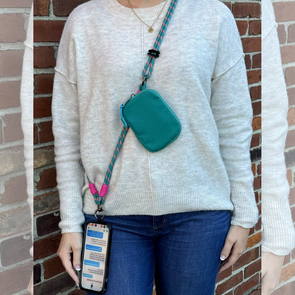 Twin Rope Crossbody Phone Strap with RFID Pouch & Wristlet