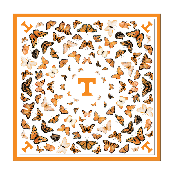 Victory Lap Tennessee Butterfly Silk Scarf — 36-Inch Square