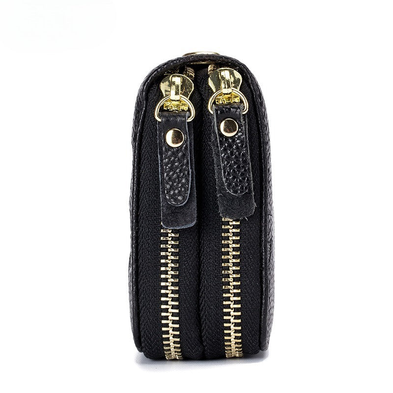 Women's Leather Double-Zip Phone Wallet
