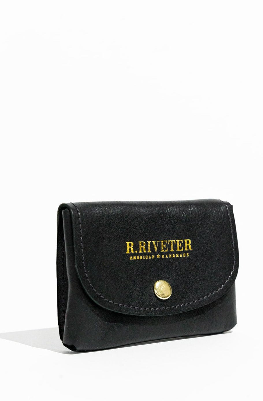 Ida Mini Black Leather Card Holder Wallet