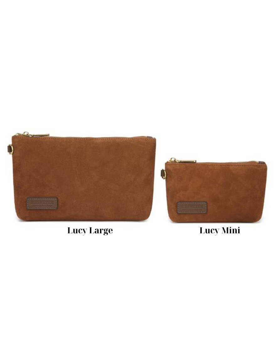 Lucy Mini Black Canvas Zipper Pouch