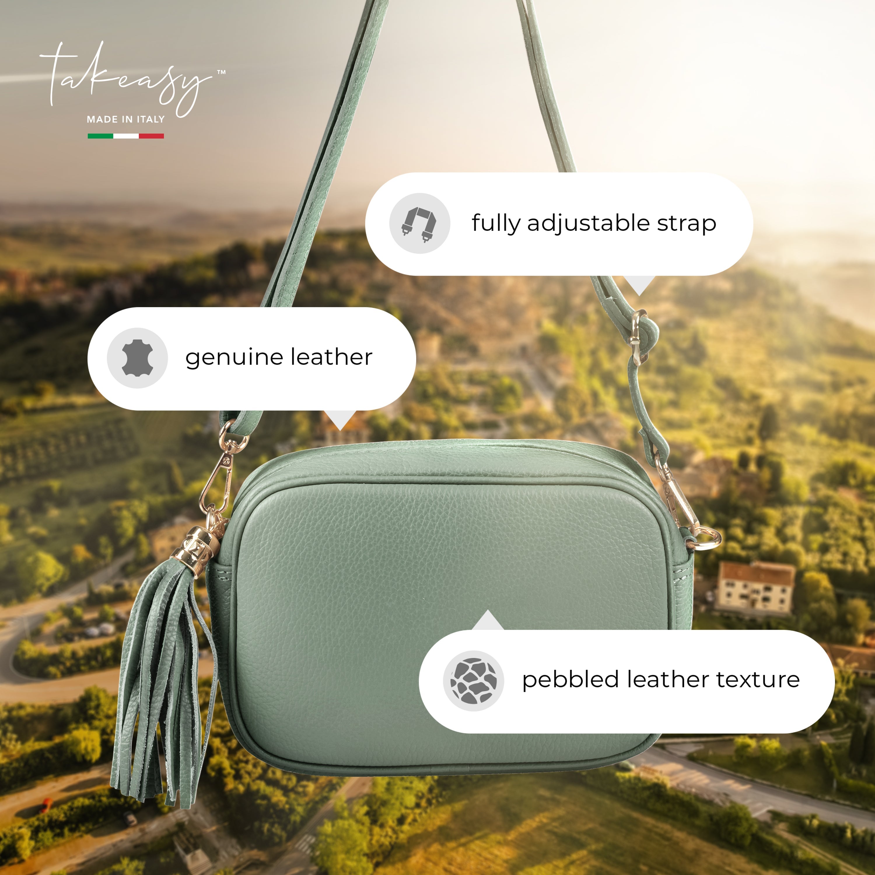 Parma Italian Leather Crossbody Bag