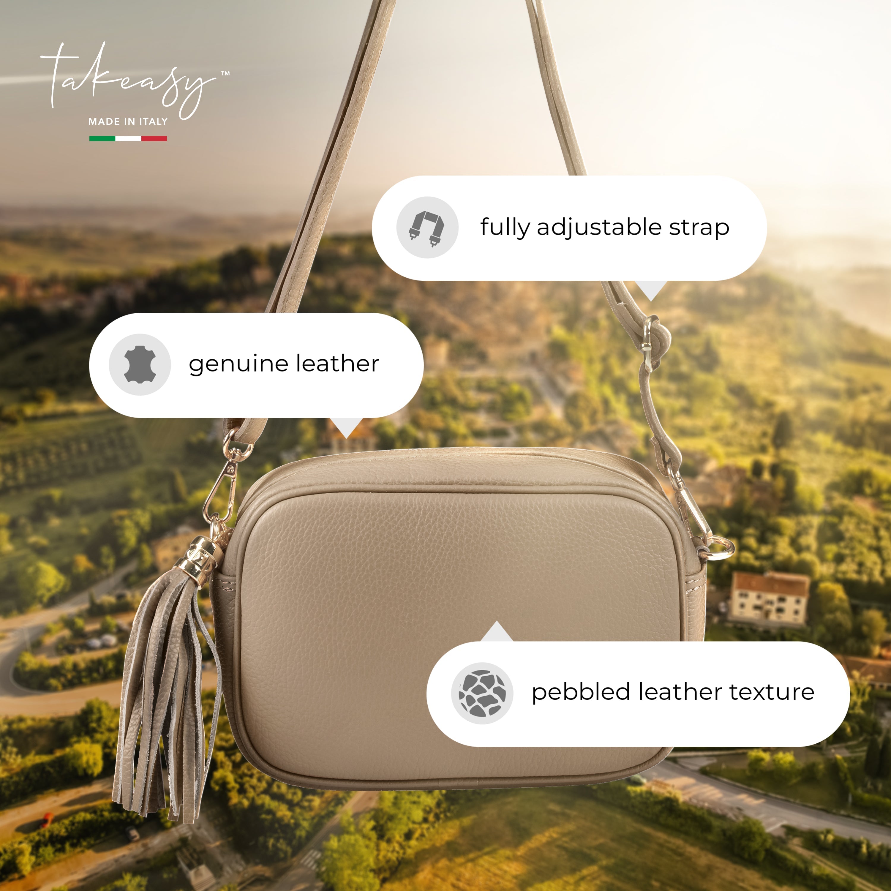 Parma Italian Leather Crossbody Bag