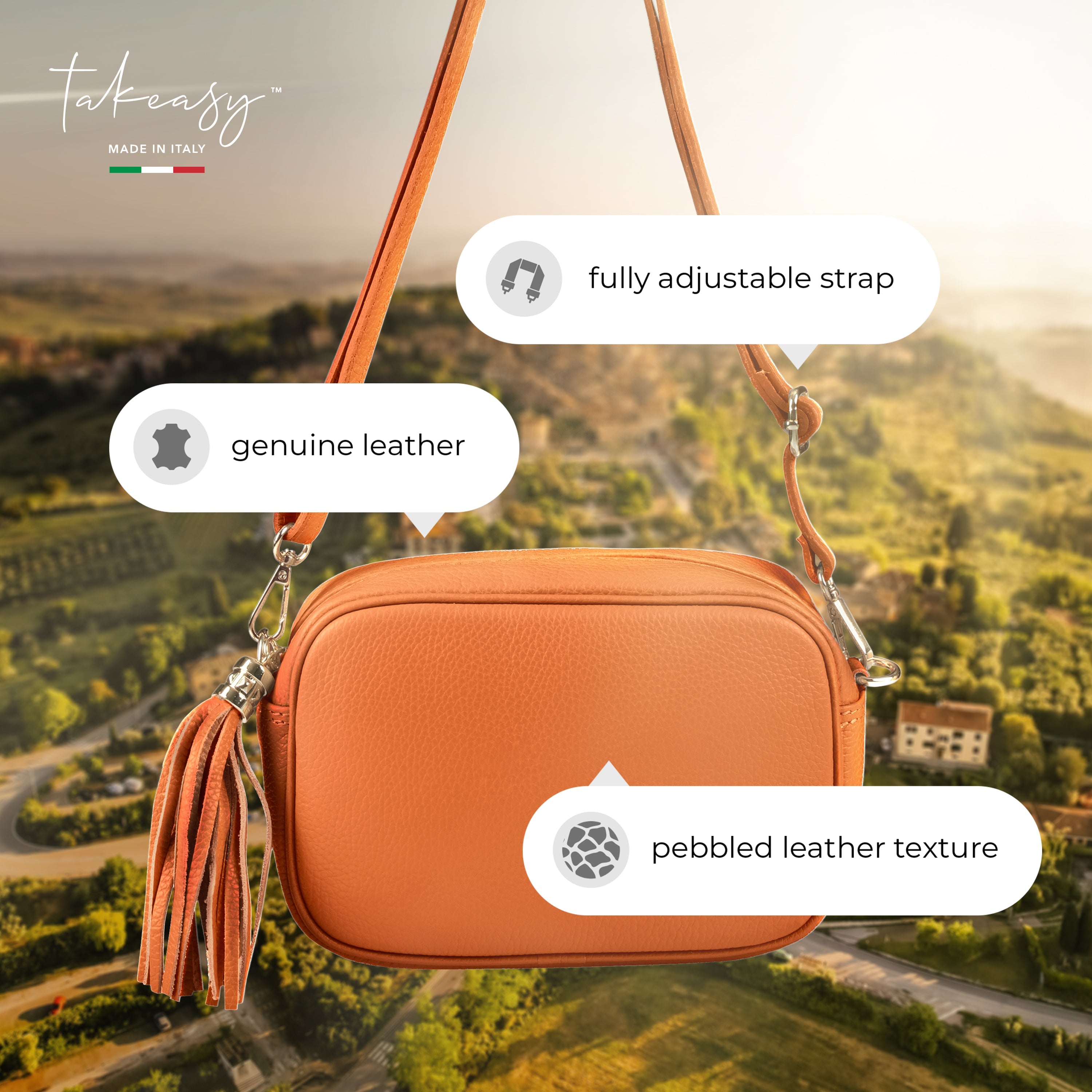 Parma Italian Leather Crossbody Bag