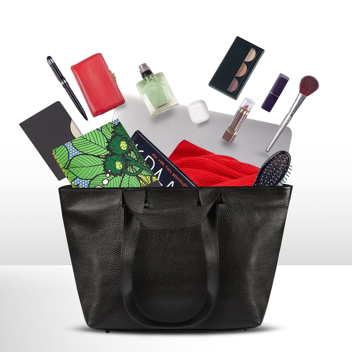 Torino Italian Leather Tote with Zip Top