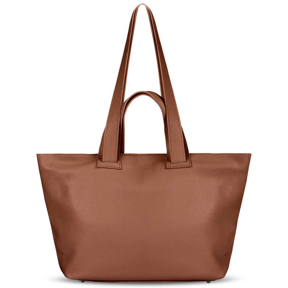 Torino Italian Leather Tote with Zip Top