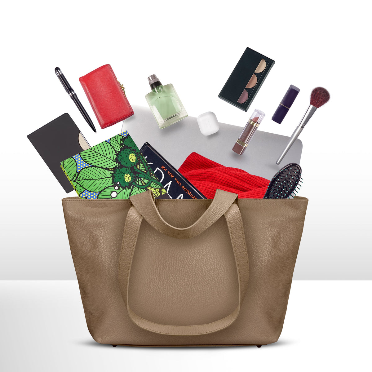 Torino Italian Leather Tote with Zip Top