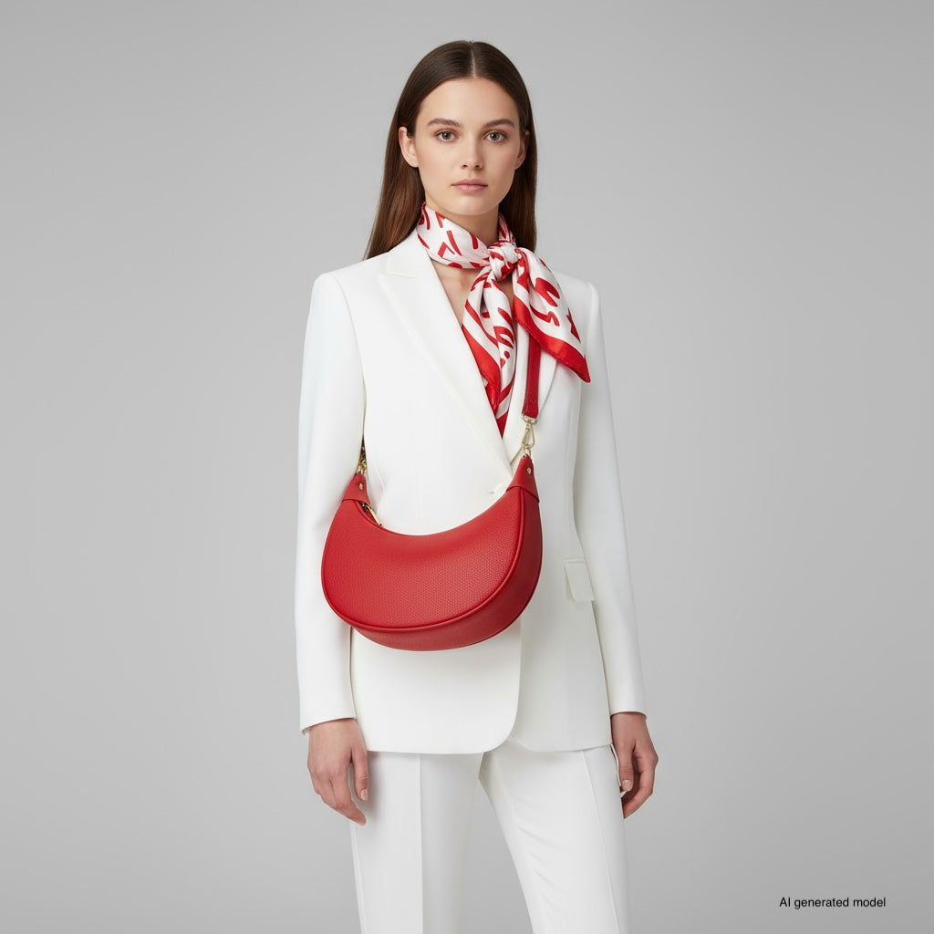 Verona Italian Leather Crescent Shoulder Bag