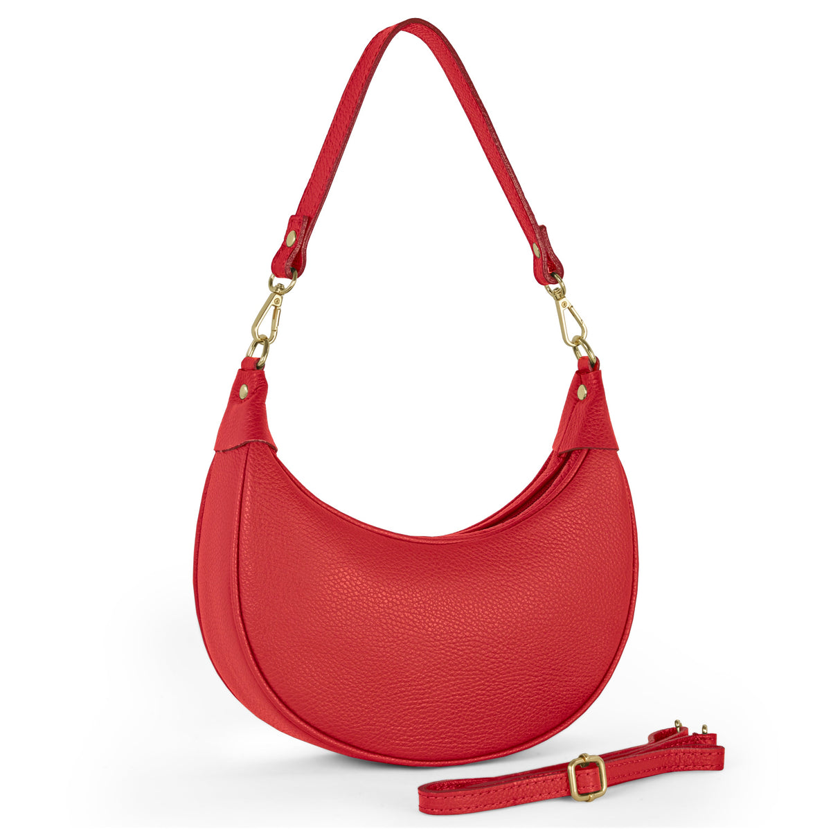 Verona Italian Leather Crescent Shoulder Bag