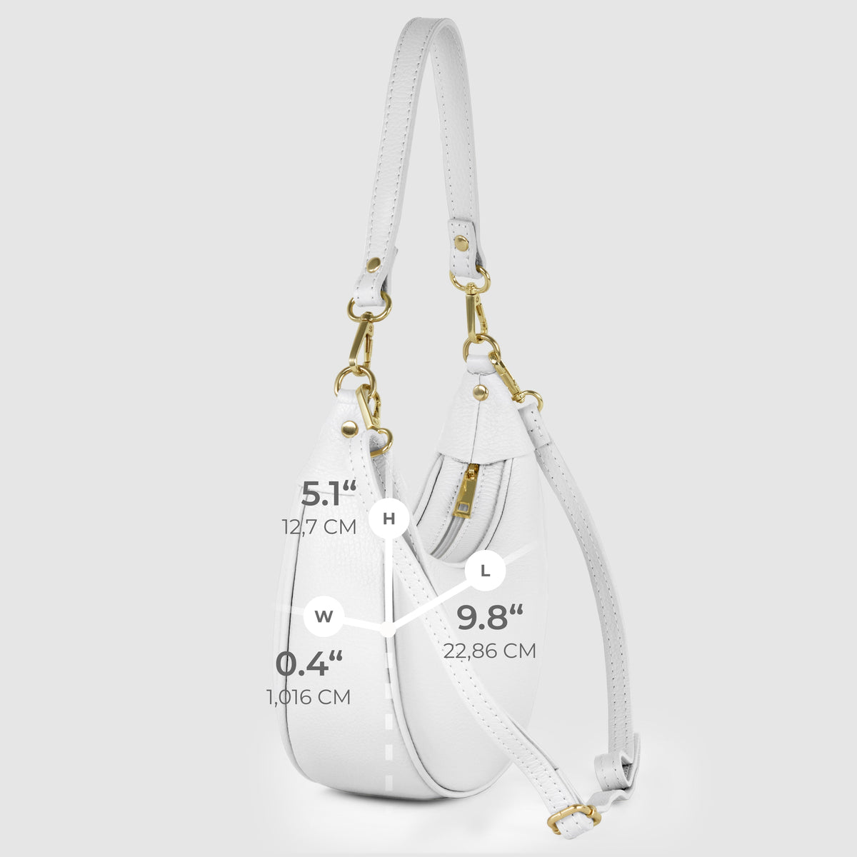 Verona Italian Leather Crescent Shoulder Bag