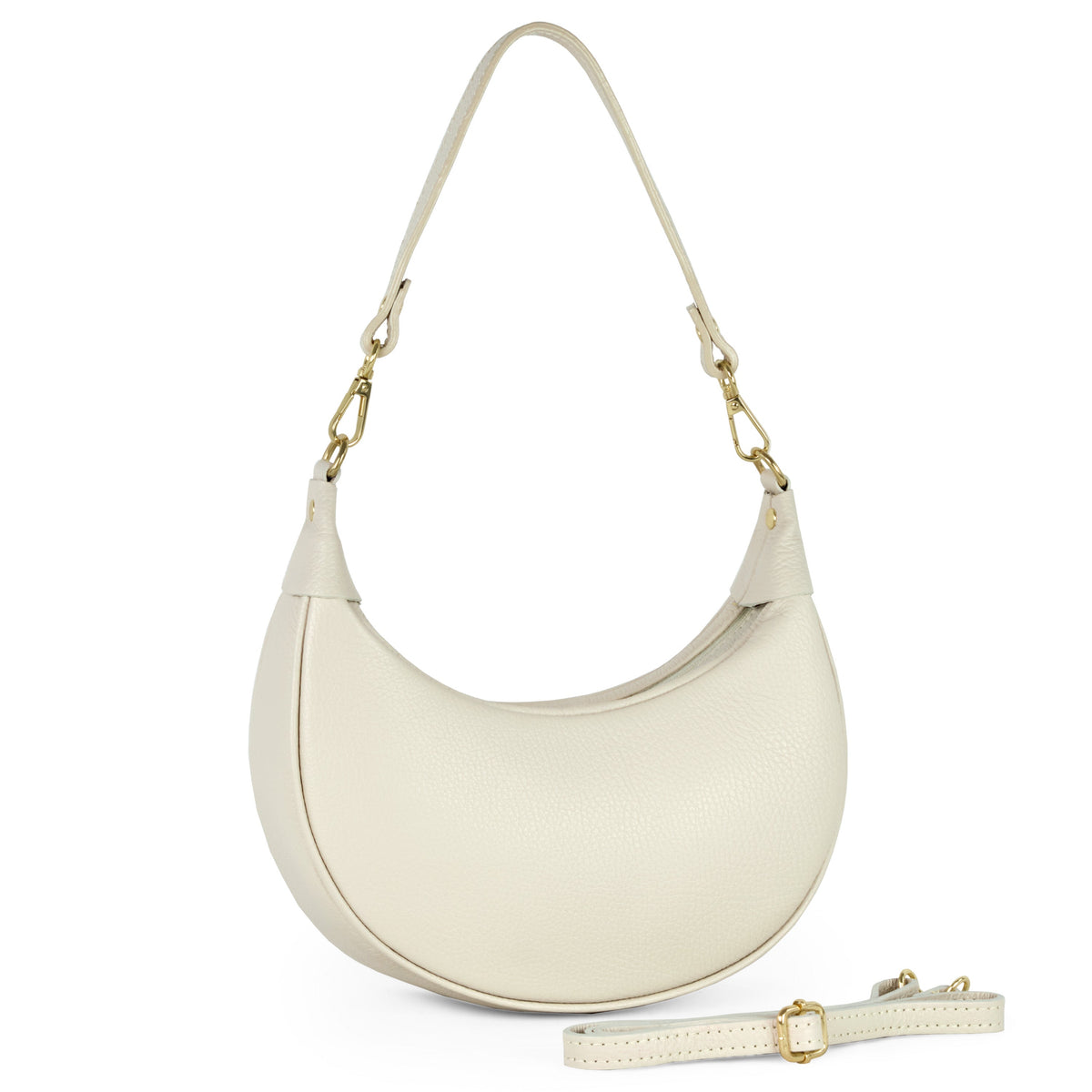 Verona Italian Leather Crescent Shoulder Bag