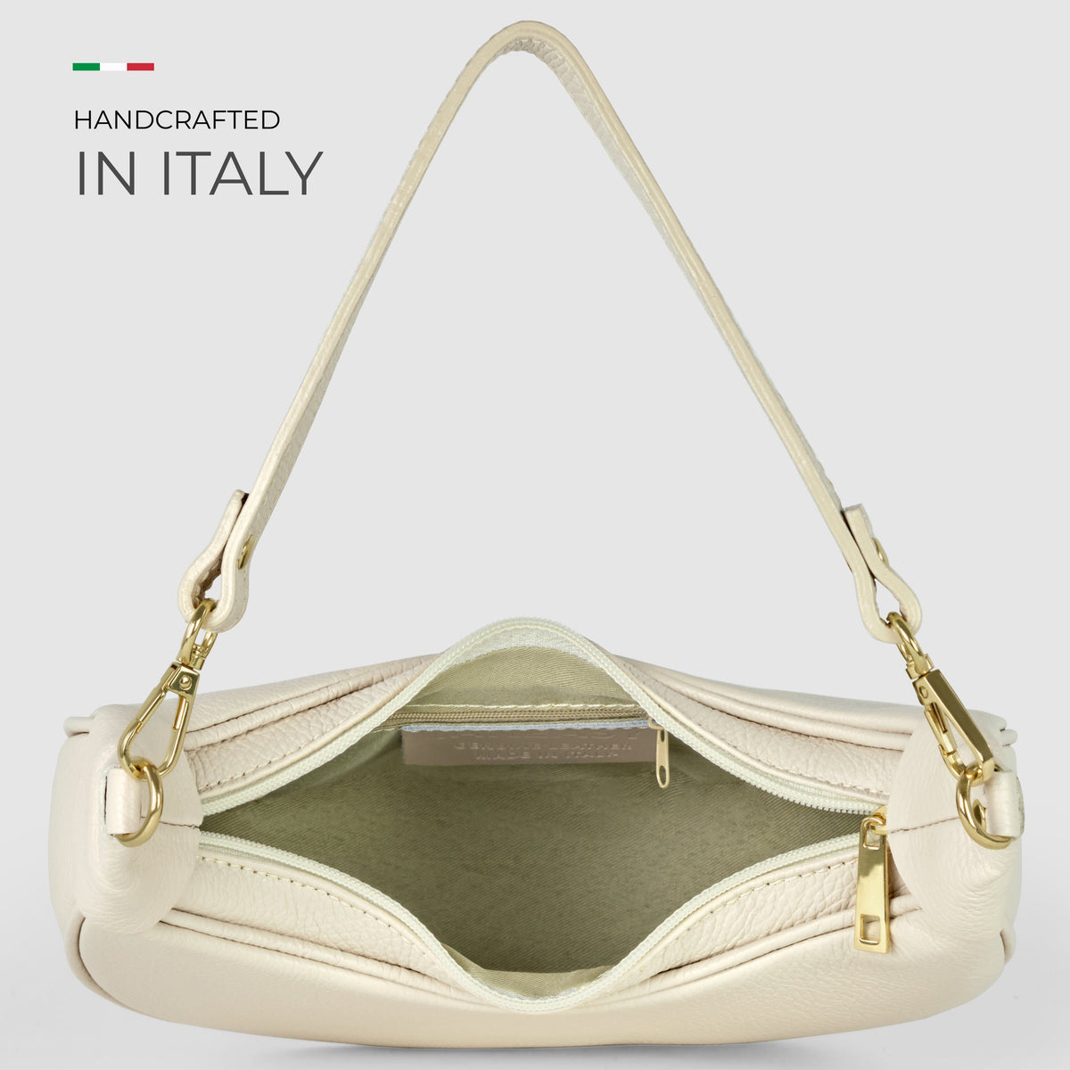 Verona Italian Leather Crescent Shoulder Bag