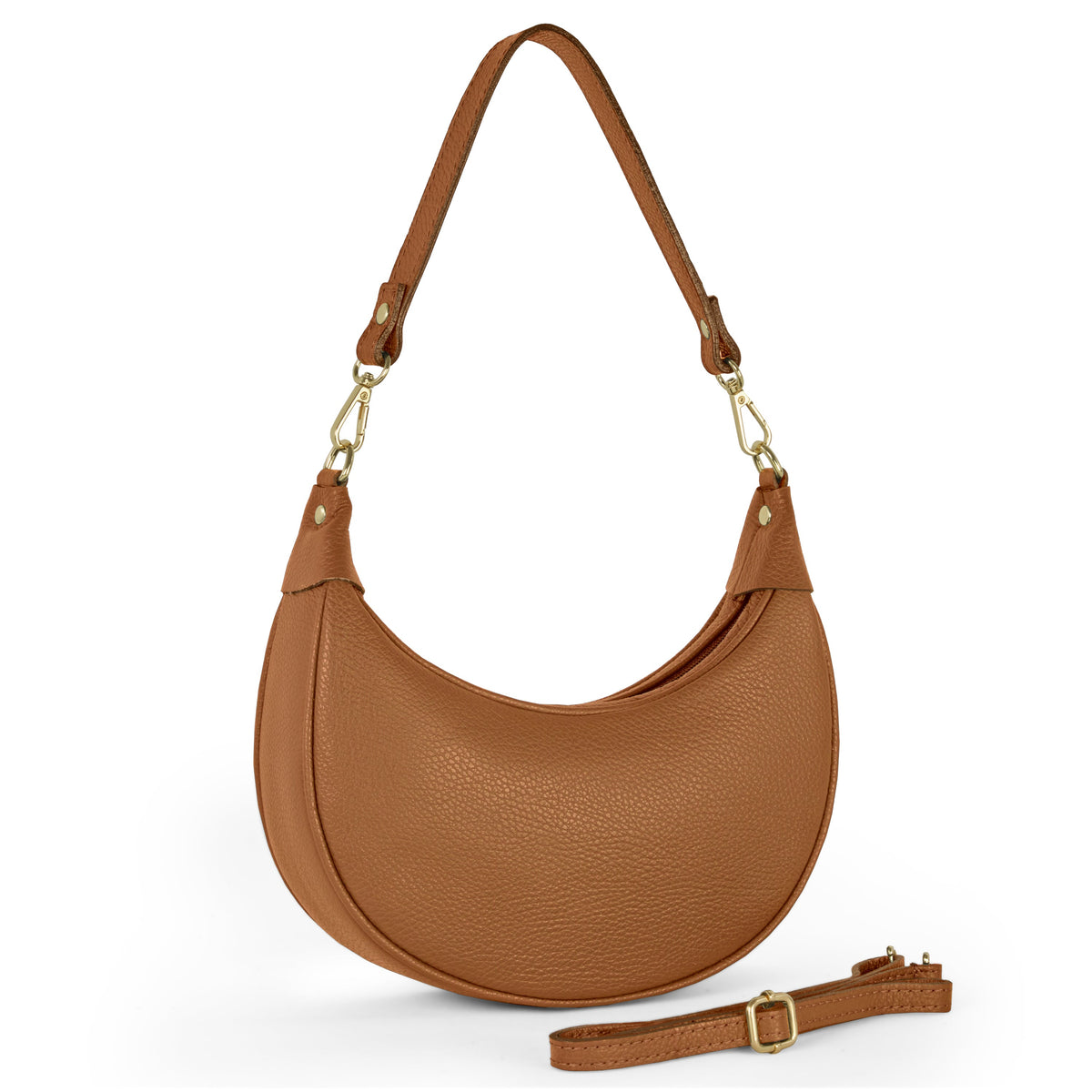 Verona Italian Leather Crescent Shoulder Bag