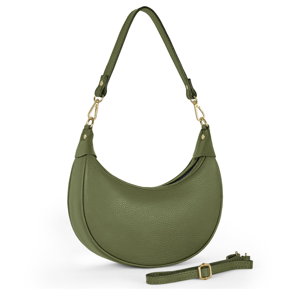 Verona Italian Leather Crescent Shoulder Bag